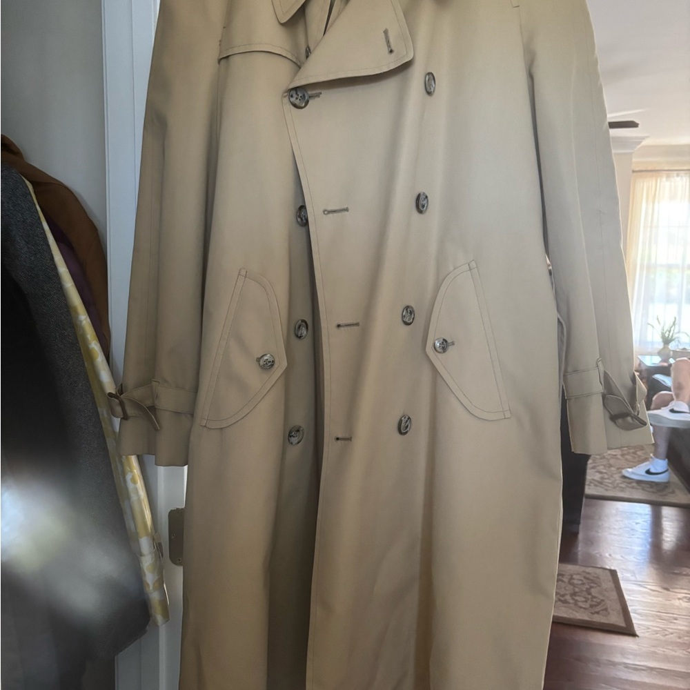 London Fog Beige Double-Breasted Trench Coat